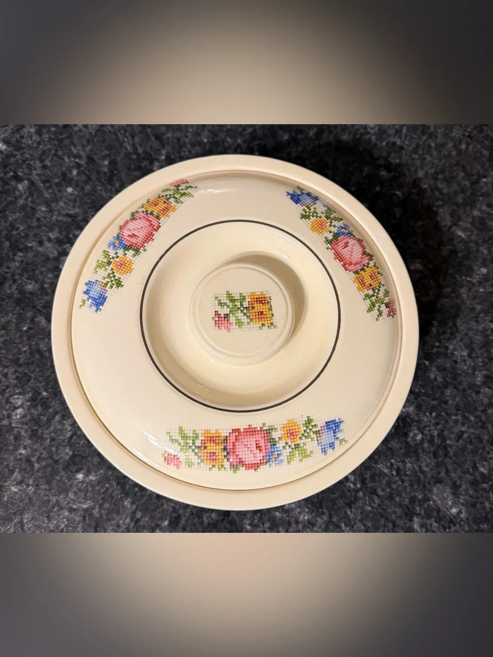 Kitchen Kraft Oven Serve Oven Safe Floral Ceramic Serving Bowl w/ Lid KK-311